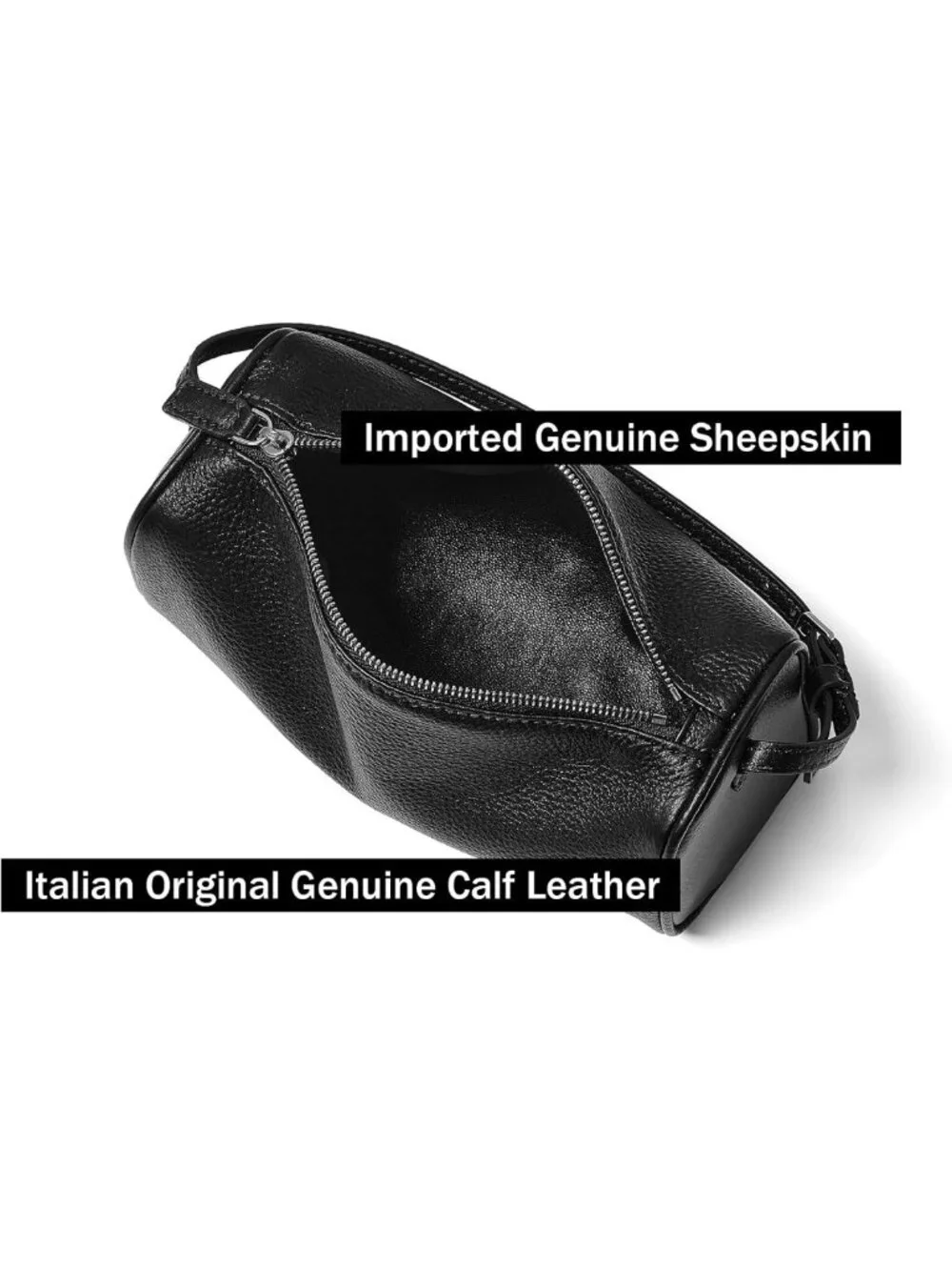 Genuine Leather Barrel Bag with Adjustable Strap, Calfskin Hobo Crossbody Purse